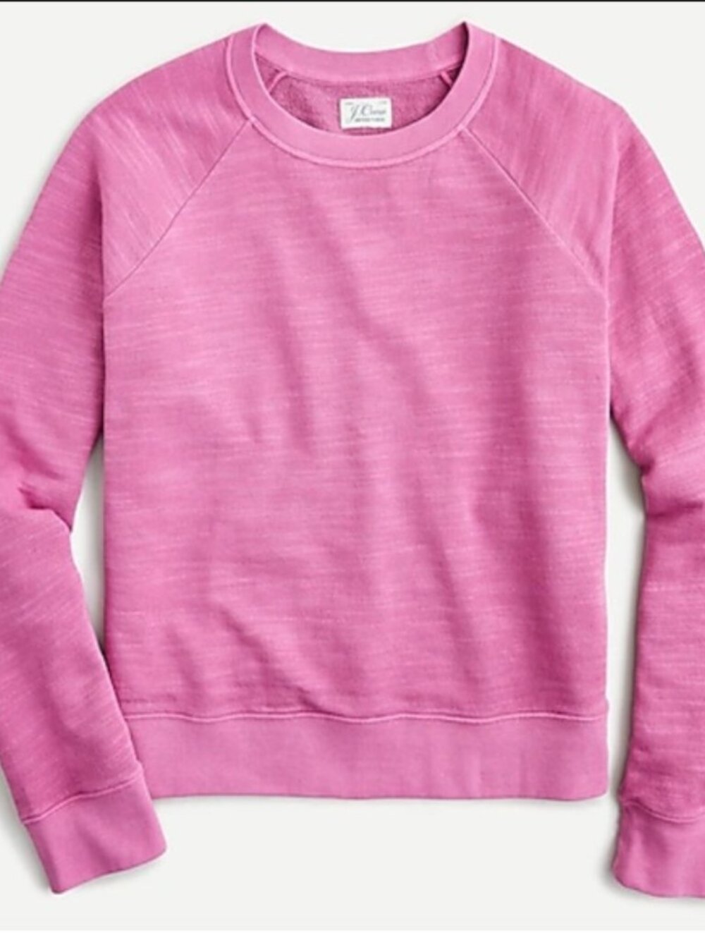 J. Crew Crewneck Pullover Terry Sweatshirt Bubblegum Pink Preppy Girly Sz Large